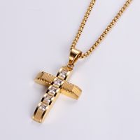 Wholesale Hip-hop Cross Stainless Steel Pendant Necklace main image 6