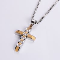 Wholesale Hip-hop Cross Stainless Steel Pendant Necklace main image 9