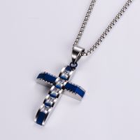 Wholesale Hip-hop Cross Stainless Steel Pendant Necklace main image 5