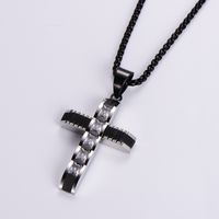 Wholesale Hip-hop Cross Stainless Steel Pendant Necklace main image 7