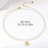 Wholesale Vintage Style Cross Stainless Steel Plating Inlay 18k Gold Plated Shell Pendant Necklace main image 2