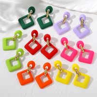 1 Pair Sweet Rhombus Resin Drop Earrings main image 7