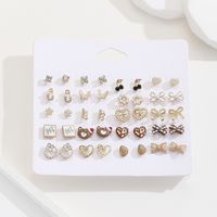 1 Set Simple Style Cherry Bow Knot Alloy Ear Studs main image 1