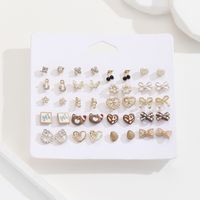 1 Set Simple Style Cherry Bow Knot Alloy Ear Studs main image 4
