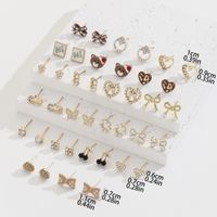 1 Set Simple Style Cherry Bow Knot Alloy Ear Studs main image 3