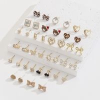 1 Set Simple Style Cherry Bow Knot Alloy Ear Studs main image 2