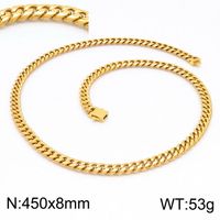 Classic Style Solid Color 18K Gold Plated Titanium Steel Wholesale Necklace sku image 8