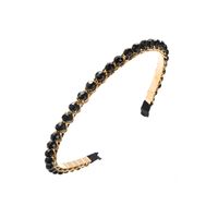 Elegant Luxurious Solid Color Alloy Plating Inlay Crystal Hair Band main image 2