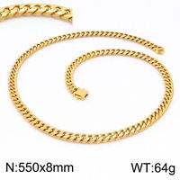 Classic Style Solid Color 18K Gold Plated Titanium Steel Wholesale Necklace sku image 10