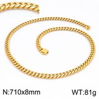 Classic Style Solid Color 18K Gold Plated Titanium Steel Wholesale Necklace sku image 16