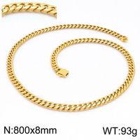 Classic Style Solid Color 18K Gold Plated Titanium Steel Wholesale Necklace sku image 18