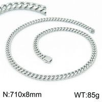 Classic Style Solid Color 18K Gold Plated Titanium Steel Wholesale Necklace sku image 9