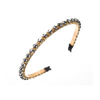Elegant Luxurious Solid Color Alloy Plating Inlay Crystal Hair Band sku image 2