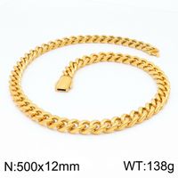Classic Style Solid Color 18K Gold Plated Titanium Steel Wholesale Bracelets Necklace sku image 11