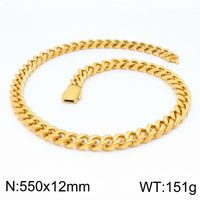 Classic Style Solid Color 18K Gold Plated Titanium Steel Wholesale Bracelets Necklace sku image 13