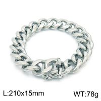 Hip-hop Retro Solid Color Titanium Steel Chain Men's Bracelets Necklace sku image 1