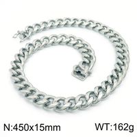 Hip-hop Retro Solid Color Titanium Steel Chain Men's Bracelets Necklace sku image 2
