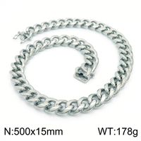 Hip-hop Retro Solid Color Titanium Steel Chain Men's Bracelets Necklace sku image 3