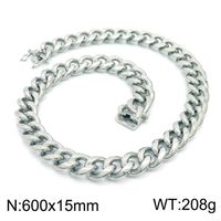 Hip-hop Retro Solid Color Titanium Steel Chain Men's Bracelets Necklace sku image 5