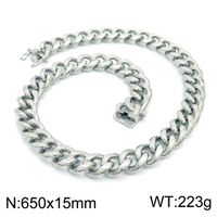 Hip-hop Retro Solid Color Titanium Steel Chain Men's Bracelets Necklace sku image 6