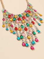 Simple Style Classic Style Color Block Alloy Inlay Rhinestones Women's Necklace main image 5