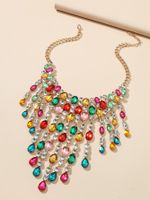 Simple Style Classic Style Color Block Alloy Inlay Rhinestones Women's Necklace main image 4