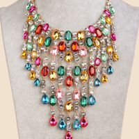 Simple Style Classic Style Color Block Alloy Inlay Rhinestones Women's Necklace main image 1