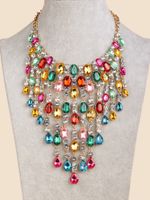 Simple Style Classic Style Color Block Alloy Inlay Rhinestones Women's Necklace main image 2