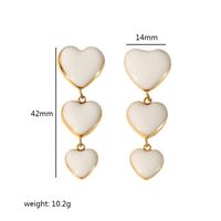 1 Pair Classic Style Heart Shape Polishing Plating 304 Stainless Steel Drop Earrings Ear Studs sku image 7