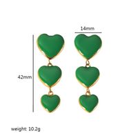 1 Pair Classic Style Heart Shape Polishing Plating 304 Stainless Steel Drop Earrings Ear Studs sku image 8