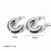 1 Pair Retro C Shape Polishing Plating Stainless Steel 18K Gold Plated Ear Cuffs sku image 2