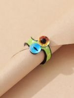 Vintage Style Funny Eye Resin Synthetic Resin Alloy Wholesale Open Rings main image 1