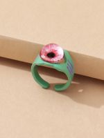 Vintage Style Funny Eye Resin Synthetic Resin Alloy Wholesale Open Rings main image 4