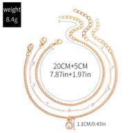 Beach Simple Style Solid Color Alloy Women's Anklet main image 2