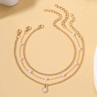 Beach Simple Style Solid Color Alloy Women's Anklet main image 4