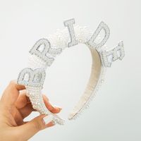 Simple Style Letter Pearl Cloth Inlay Pearl Hair Band main image 1