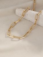 304 Stainless Steel 14K Gold Plated Retro Roman Style Plating Solid Color Necklace main image 3