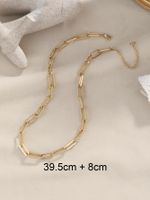 304 Stainless Steel 14K Gold Plated Retro Roman Style Plating Solid Color Necklace main image 4