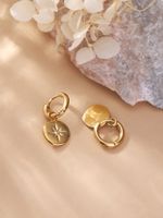 1 Pair Retro Star Plating 304 Stainless Steel 14K Gold Plated Drop Earrings main image 5