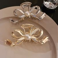 Women's Elegant Simple Style Butterfly Alloy Plating Inlay Pearl Zircon Hair Claws main image 7