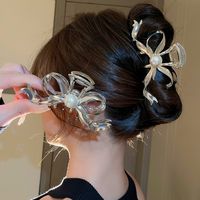 Women's Elegant Simple Style Butterfly Alloy Plating Inlay Pearl Zircon Hair Claws main image 1