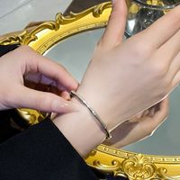 Copper 18K Gold Plated White-Plated K Basic Classic Style Plating Bamboo Bangle main image 9