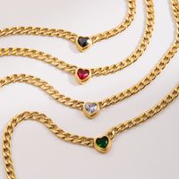Großhandel Moderner Stil Einfacher Stil Herzform Rostfreier Stahl Halskette Mit Anhänger main image 6