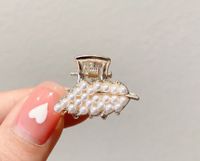 Simple Style Leaves Alloy Inlay Pearl Zircon Hair Claws sku image 1
