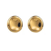 1 Pair Simple Style Round Solid Color Stainless Steel Ear Studs main image 2