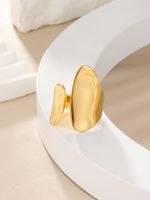 Edelstahl 304 14 Karat Vergoldet Einfacher Stil Pendeln Überzug Geometrisch Offener Ring main image 1