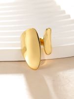 Edelstahl 304 14 Karat Vergoldet Einfacher Stil Pendeln Überzug Geometrisch Offener Ring sku image 1