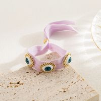Ig Style Vacation Roman Style Devil's Eye Cloth Copper Wristband In Bulk main image 4