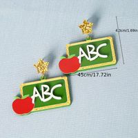 1 Pair Cartoon Style Letter Apple Arylic Drop Earrings main image 3