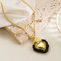 Elegant Vintage Style Simple Style Heart Shape Copper 18k Gold Plated Pendant Necklace In Bulk main image 2